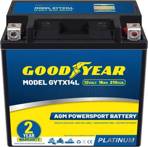 Miniatura 12 de Goodyear GYTX4L - Batería AGM de 12 voltios 4 AH, 50 CCA, recargable de alto rendimiento, sin mantenimiento, SLA - AGM para motocicleta, ATV, UTV, 4