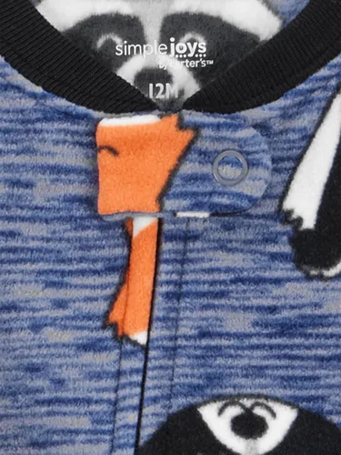 Miniatura 30 de Simple Joys by Carter's - Pijama de forro de vellón resistente al fuego para niños pequeños y bebés, holgada, con pies, paquete de 3