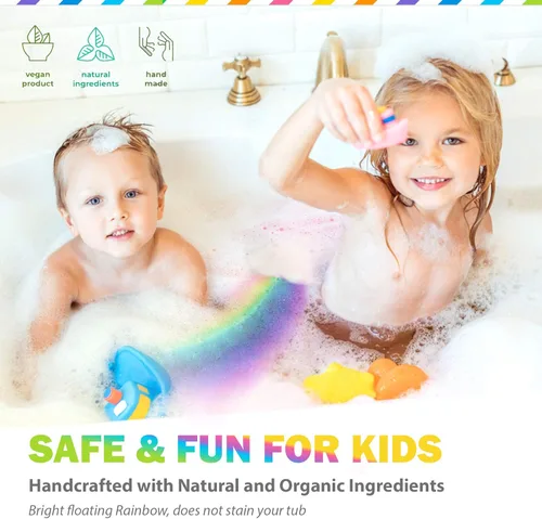 Miniatura 2 de Bombas de baño para niños, bombas de baño mágicas naturales con ingredientes orgánicos, hidratantes, colores vibrantes y burbujas ricas, bombas