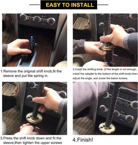 Miniatura 6 de RYANSTAR - Pomo de cambio automático de espada samurái, universal, compatible con bloqueo y botón, transmisión automática, katana, cambiador