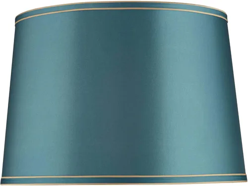 Pantalla de lámpara de tambor grande verde azulado suave con ribete dorado de 14" superior x 16" inferior x 11" de alto (Spider) de repuesto con