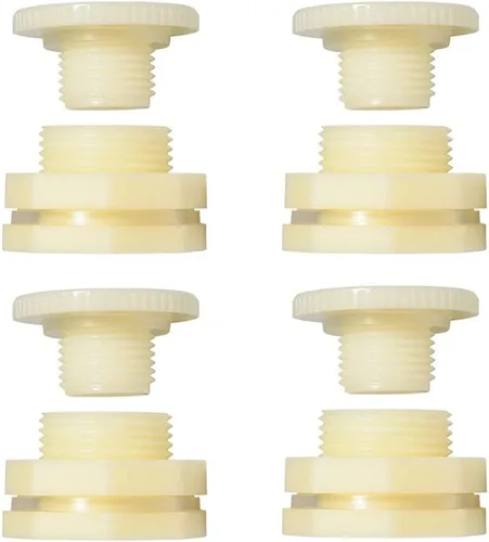 Quickun Adaptador de conector de tanque de agua de mamparo ABS de 1 pulgada con enchufes a granel de montaje de tubería (juego de 4)