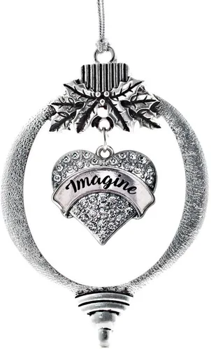 Miniatura 108 de Inspired Silver - Red Merry - Adorno de Navidad plateado - Adorno de árbol de Navidad con dije de corazón con circonita cúbica - Decoración colgante