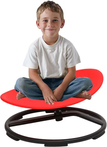 Miniatura 9 de Silla giratoria sensorial para niños autistas, silla giratoria sensorial, juguete para sentarse y girar para equilibrio y coordinación, asiento Azul