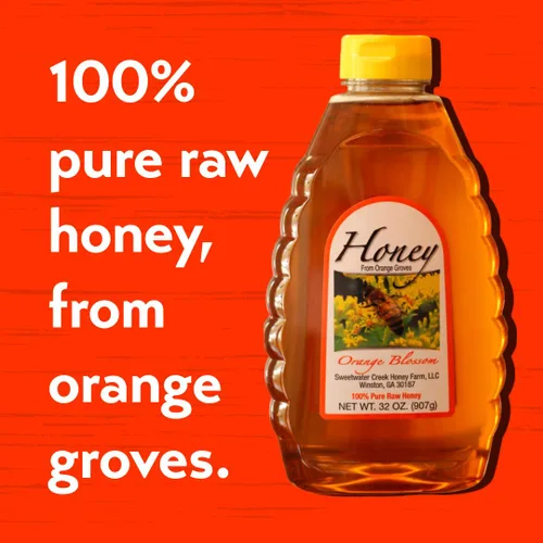 Miniatura 4 de Miel de azahar – 100% pura, cruda y sin filtrar – 32 onzas – Sweetwater Creek Honey Farm – Propiedad y operación de apicultores, 100% miel