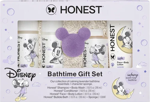 Miniatura 10 de The Honest Company Set de regalo para el baño sin fragancia, diseño Disney, hipoalergénico, artículos esenciales de baño para pieles sensibles