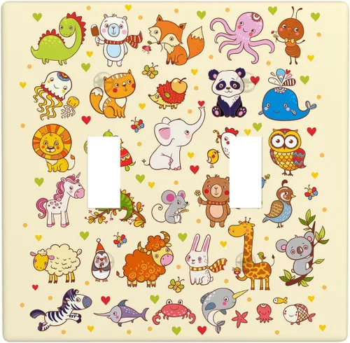 Miniatura 43 de Arctic Animals - Placa de interruptor de luz de 1 banda, lindo sello de dibujos animados, pingüino, oso polar, placa de pared individual basculante