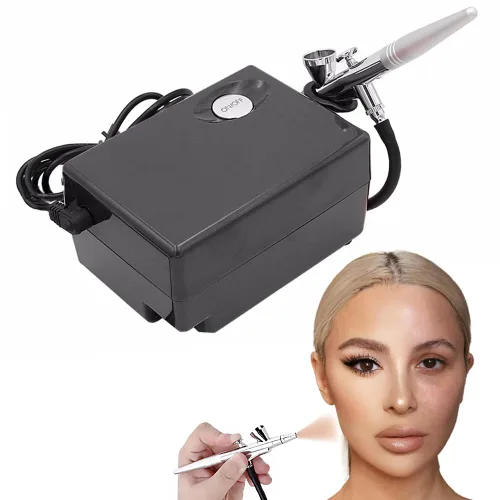 Miniatura 2 de Kit de máquina de maquillaje con aerógrafo con compresor de aire, agujas de 0.016 in y boquilla pistola de pulverización de aire para maquillaje