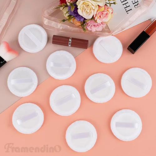 Miniatura 5 de Framendino, Cutton - Paquete de 10 almohadillas suaves de terciopelo para maquillaje cosmético con cara de cinta