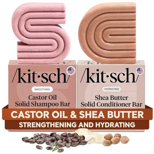 Miniatura 18 de Kitsch Barra de champú y gel de baño ultra sensible 2 en 1 + barra acondicionadora y jabón de afeitado – Jabón en barra sin fragancia para piel