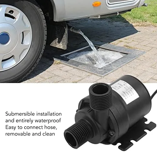 Miniatura 2 de DC12V Mini sin escobillas, bomba de circulación de agua de 12 voltios 30 W 26.2 ft de altura sumergible para estanque acuario peces fuente solar