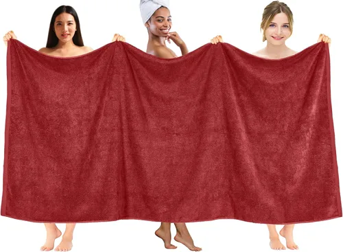 Miniatura 175 de DAN RIVER Paquete de 2 sábanas de baño de 35x70 pulgadas, sábanas de baño jumbo acanaladas para adultos, toallas grandes gruesas y absorbentes