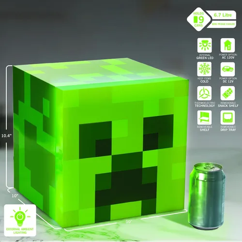 Miniatura 4 de Minecraft Green Creeper 9 Latas Mini Nevera 6.7L 10.4 x 10 x 10