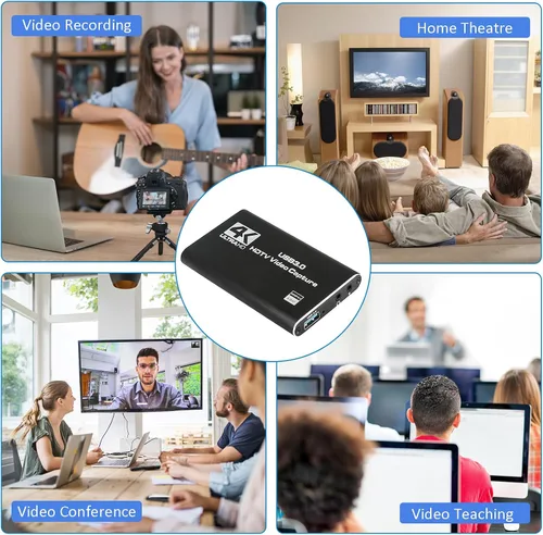 Miniatura 6 de TCNEWCL Tarjeta de captura de video de audio 4K, dispositivo de captura de video HDMI USB 3.0, Full HD 1080P, entrada de audio de 0.138 in, HDCP