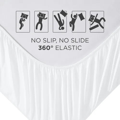 Miniatura 5 de Royale Linens Paquete de 2 sábanas bajeras, sábanas elásticas, sábana bajera individual XL, suave y transpirable, microfibra 1800, resistente a