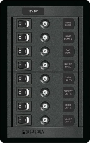 Blue Sea Systems 1457 8 Interruptores de posición CLB Vertical
