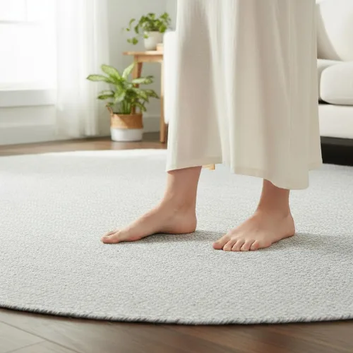 Miniatura 19 de Super Area Rugs Farmhouse - Alfombra trenzada de algodón reversible para cocina, gris y blanco, 4 x 6 pies, ovalada