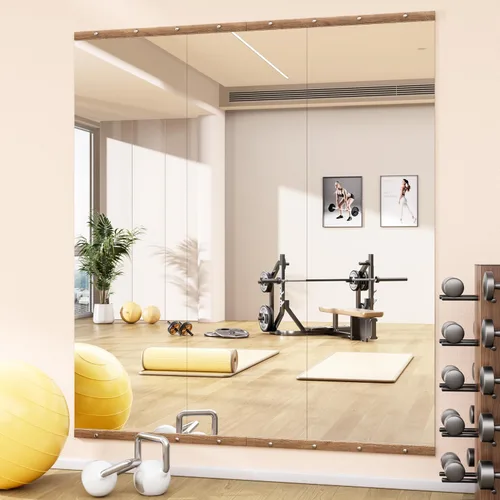 Miniatura 10 de Hasipu 3 piezas de espejos para gimnasio en casa de 48''x24'', espejos grandes de cuerpo entero montados en la pared para yoga, baile, fitness