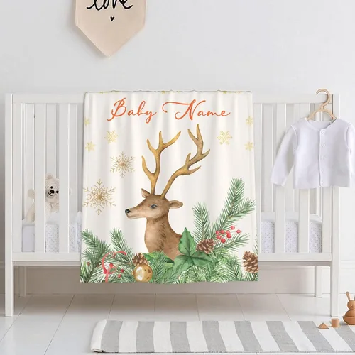 Miniatura 21 de Mantas de bebé personalizadas con diseño de animales, manta personalizada con nombre para niños y niñas, manta de bebé personalizada, regalos