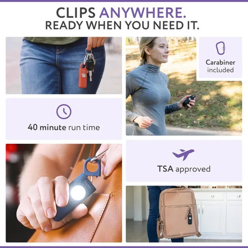 Miniatura 7 de HOOTIE Alarma de seguridad personal para mujeres, hombres y niños — Llavero de alarma personal de 130 dB, llavero de alarma de seguridad con luz