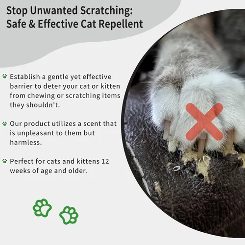 Miniatura 6 de Spray disuasorio para gatos, 100% natural, repelente de gatos, para marcas de orina y arañazos, ecológico, seguro de usar alrededor de niños