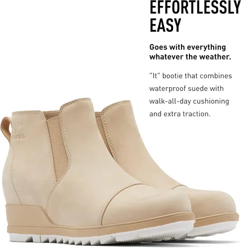 Miniatura 3 de Sorel - Botas cortas hasta el tobillo para mujer Evie, piel de ante impermeable, suela de cuña