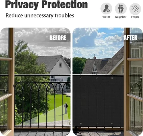 Miniatura 3 de Rejilla para valla de privacidad para balcón, de 3 x 25 pies, de malla, incluye bridas para cables para terraza, apartamento, porche, patio trasero