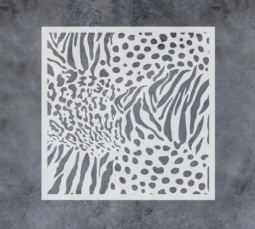 GSS Designs - Plantillas de piel de animal para pintar sobre lienzo de madera, papel, tela, azulejos, animales, plantillas de impresión de piel, 12