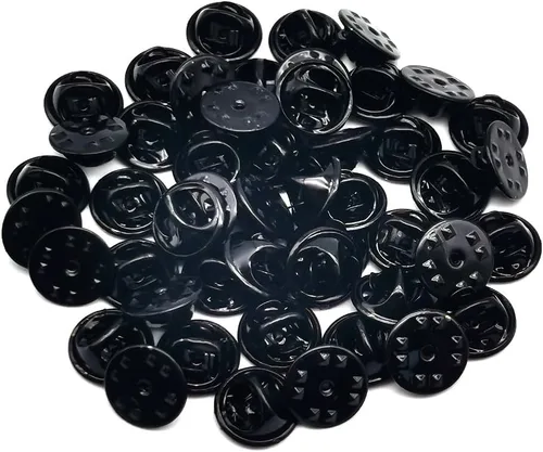 XZYLPB0 - 50 piezas de metal para solapa, cierre de bloqueo, cierre de mariposa, embrague, alfiler trasero para broche, corbata, sombrero, insignia,