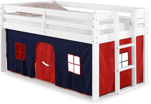 Miniatura 27 de Alaterre Furniture Jasper - Cama tipo loft junior individual, marco gris paloma y fondo de camuflaje gris