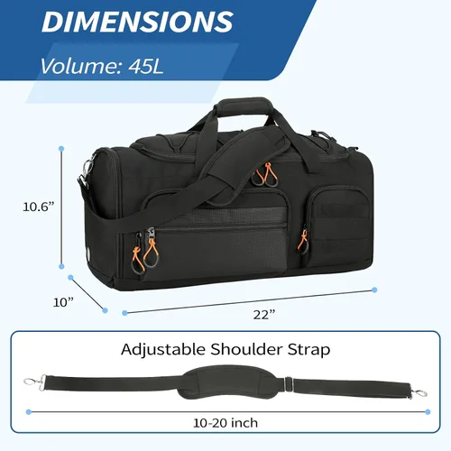 Miniatura 2 de Searock Bolsa de gimnasio de 40 L para hombres, mochila 3 en 1 para viajes, bolsas deportivas para gimnasio, campamento, bolsa de fin de semana