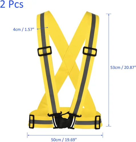 Miniatura 4 de M METERXITY Chaleco reflectante: tira ajustable, equipo de seguridad reflectante de alta visibilidad para correr, para ciclismo, correr Amarillo