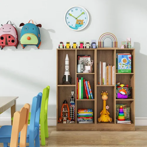 Miniatura 2 de Costzon 5-Cube Kids Bookshelf, 41” Tall Wooden Toy Storage Organizer for Books Toys, 3-Tier Storage Cabinet, Bookcase for Kids Room, Playroom