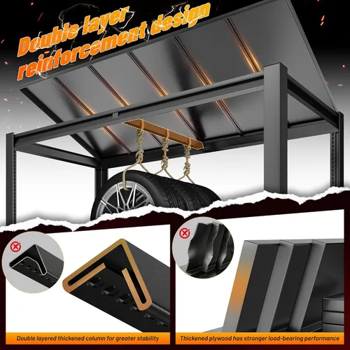 Miniatura 7 de REIBII Estantería de garaje de 84.1 pulgadas de alto, estantes de almacenamiento de 3500 libras resistentes, estantería de metal ajustable de 6
