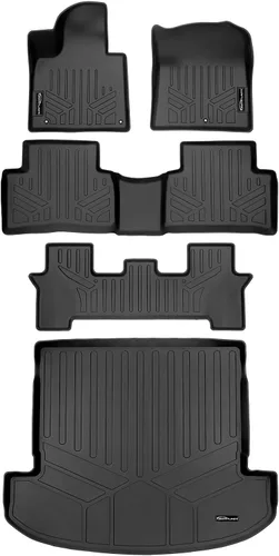 Miniatura 16 de SMARTLINER Alfombrillas de piso de ajuste personalizado, forro de segunda fila, color negro para Kia Sorento 2011-2013