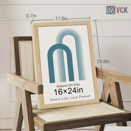 Miniatura 236 de VCK Marcos para póster de madera maciza de 22.375 x 34 pulgadas, marco de fotos A1 negro con montaje en pared, paquete de 3