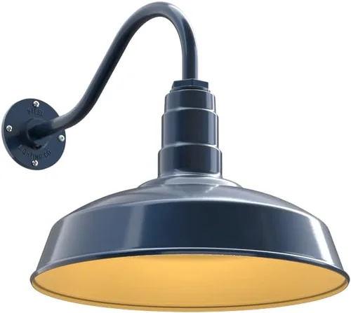 Miniatura 35 de Steel Lighting Co. Gardena - Luz de granero Montaje en pared al aire libre Cúpula de 16 pulgadas Cuello de cisne de 16 pulgadas Luz