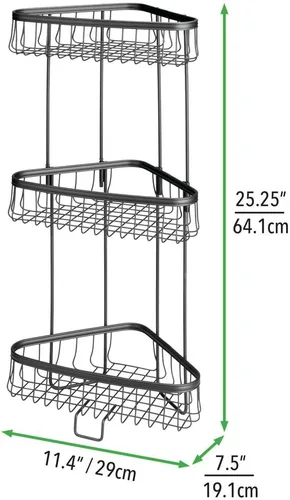 Miniatura 7 de mDesign Hyde Collection - Estante de baño de metal, almacenamiento vertical independiente para organizar y almacenar toallas de mano, loción