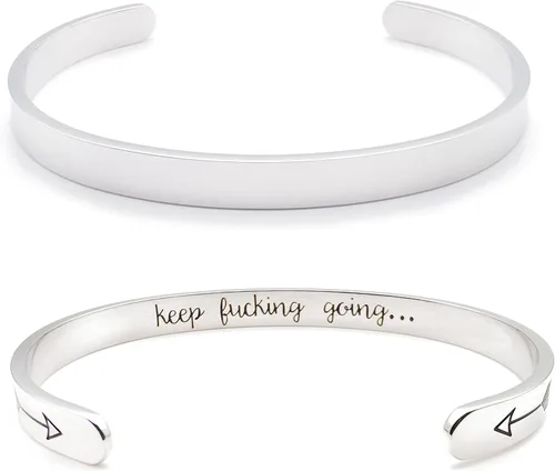 Miniatura 187 de Pulseras inspiradoras para mujer, joyería de acero inoxidable, con refranes, pulsera motivacional con mensaje oculto, pulseras grabadas para mejor