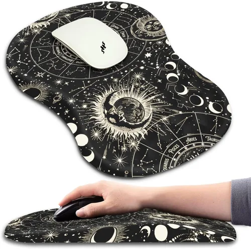 Miniatura 16 de Hokafenle Alfombrilla ergonómica para ratón con soporte para muñeca con diseño de masaje, reposamuñecas para aliviar el dolor, con espuma
