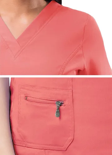 Miniatura 4 de Adar Pro - Camisa quirúrgica para mujer, con cuello en V elevado