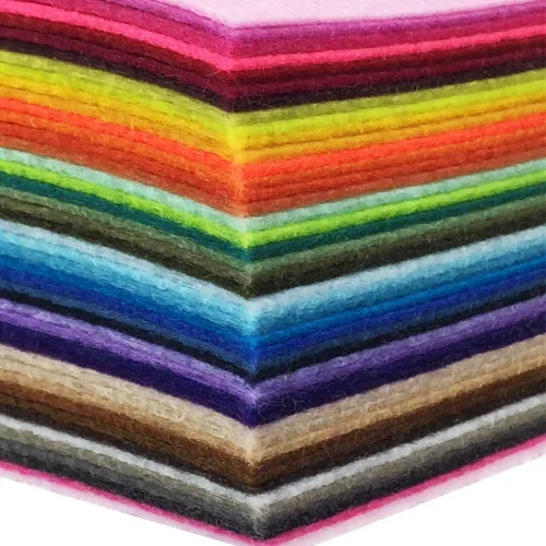 Miniatura 6 de flic-flac 44 piezas de 4 x 4 pulgadas (10 x 10 cm) hojas de tela de fieltro colores variados para costura de parches DIY artesanías 1 mm de grosor