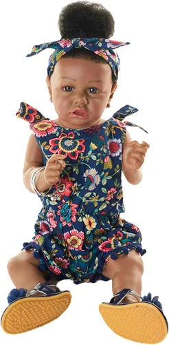 Miniatura 10 de HOOMAI - Muñeca imitación de bebé real, con cuerpo suave de 22.8 pulgadas, muñeca realista de niña afroamericana