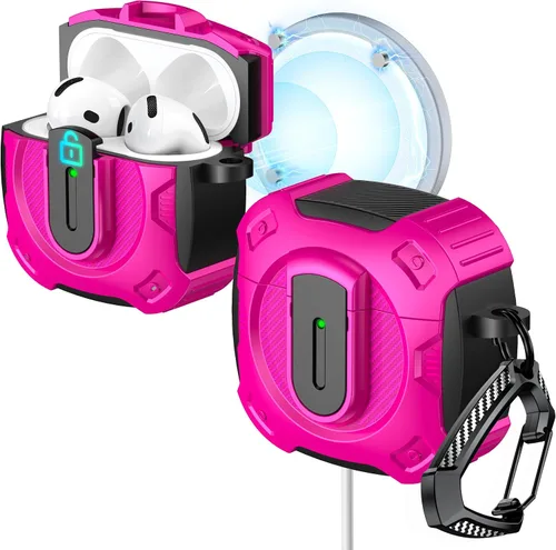Miniatura 40 de RFUNGUANGO Funda protectora para AirPods Pro de 2ª generación con kit de limpieza, funda rígida militar con cerradura para funda de carga de AirPod
