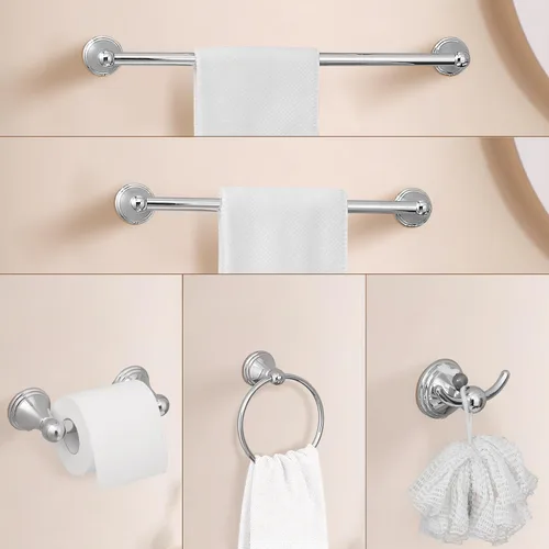 Miniatura 2 de Sagetta Juego de accesorios de baño, 5 piezas de accesorios de baño, soporte de pared, incluye barra de toalla de 20 pulgadas, barra de toalla de 16