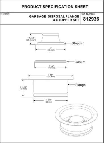 Miniatura 6 de Artiwell Brida y Tapón para Triturador de Basura de Fregadero, Brida Universal Compatible con Orificio de Drenaje Estándar de 3-1/2 Pulgadas, Bronce