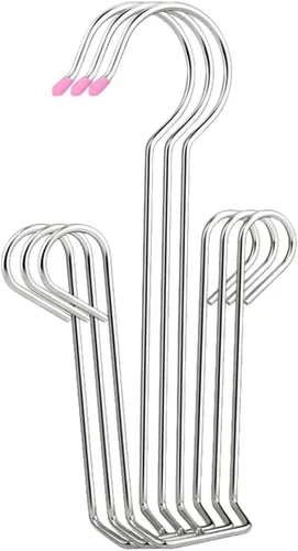 Paquete de 3 perchas de acero inoxidable para deshumidificar zapatos de cuero colgantes, diseño de doble gancho, organizador de almacenamiento,