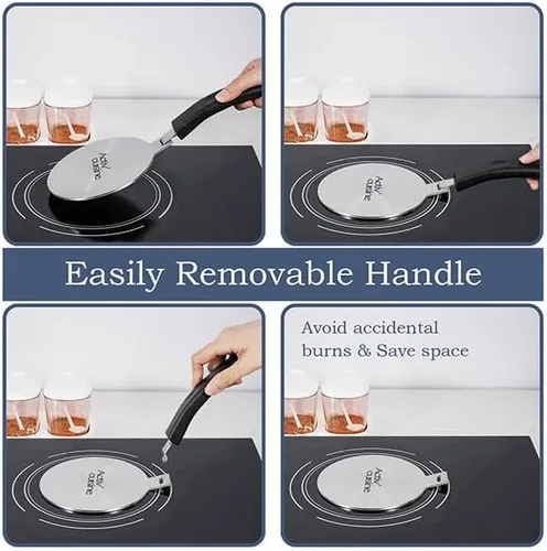 Miniatura 6 de ACTIV CUISINE Difusor de calor de 5.5 pulgadas, placa adaptadora de inducción de acero inoxidable, mango extraíble, utensilios de cocina de leche
