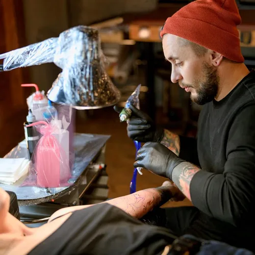 Miniatura 6 de 500 bolsas rosas para botellas de lavado de tatuajes, bolsas desechables para botellas de tatuaje, fundas para bolsas de botella para apretar