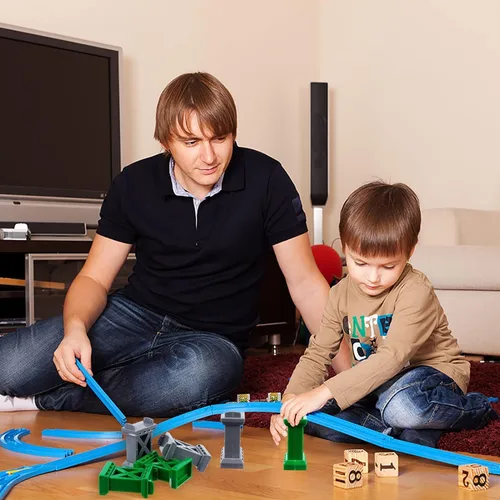 Miniatura 8 de Juego de 12 pistas de tren de madera, pistas de bache macho-macho, hembra-hembra, pista de muelle de puente (color aleatorio), pistas cruzadas